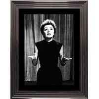 Edith Piaf - Affiche encadrée Noir et Blanc: 50x70 cm (Cadre Glascow)